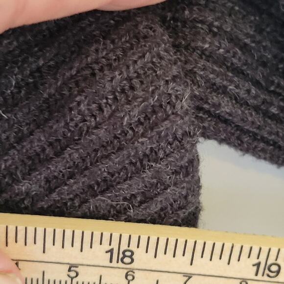 Anne Klein Minimalist Prep Gray Charcoal wool Blend long sleeve cardigan SZ L - Picture 7 of 8